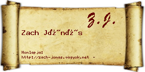 Zach Jónás névjegykártya